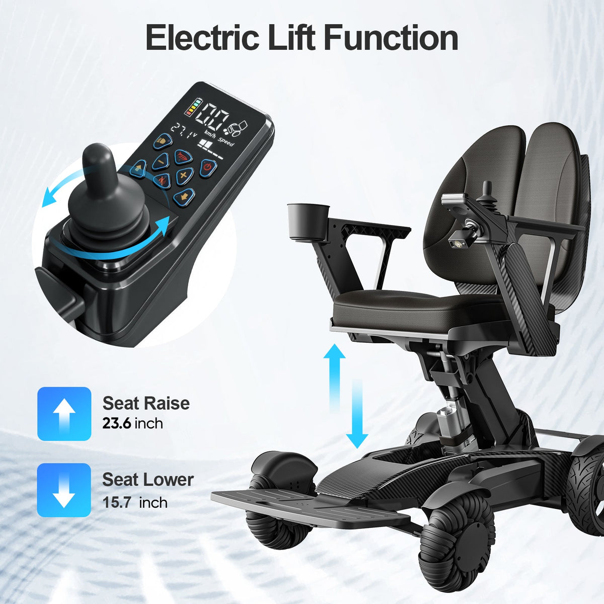 Tivaro EW8001 Pro Electric Wheelchair - Black - Tivaro