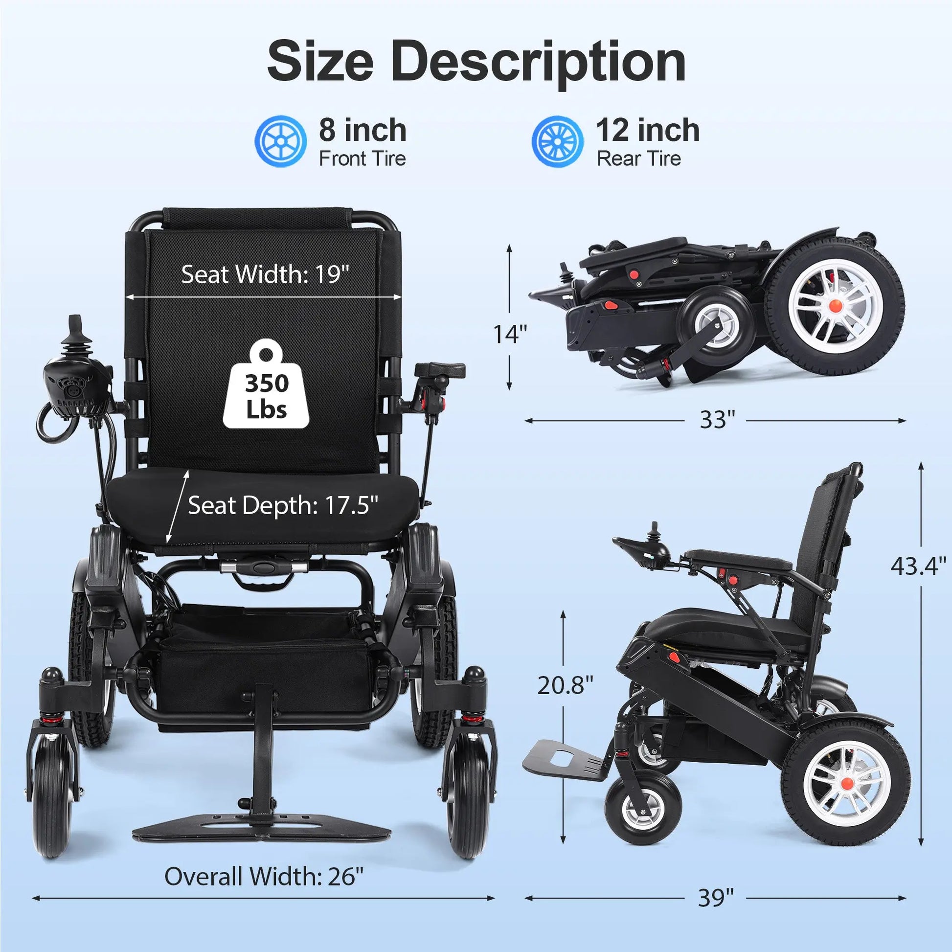 30 Miles Longest Range Electric Wheelchair EW5001 Tivaro