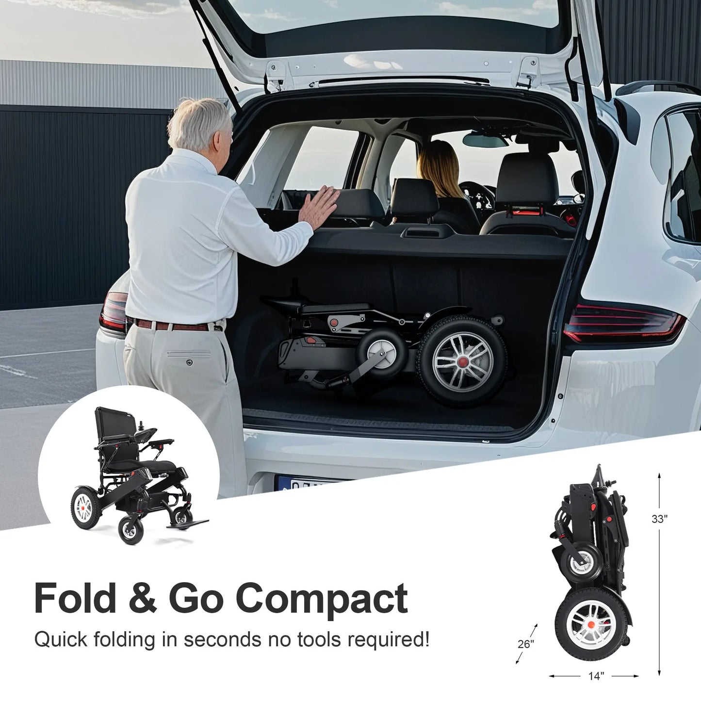 30 Miles Longest Range Electric Wheelchair EW5001 Tivaro
