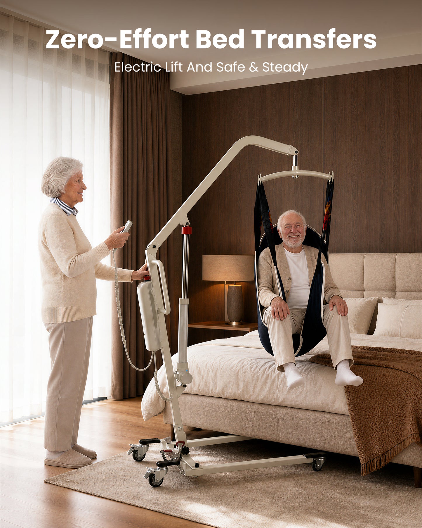 Household electric patient lift device