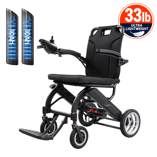 33-pound Ultra-Lightweight Folding Electric Wheelchair Tivaro EW5004 - Tivaro