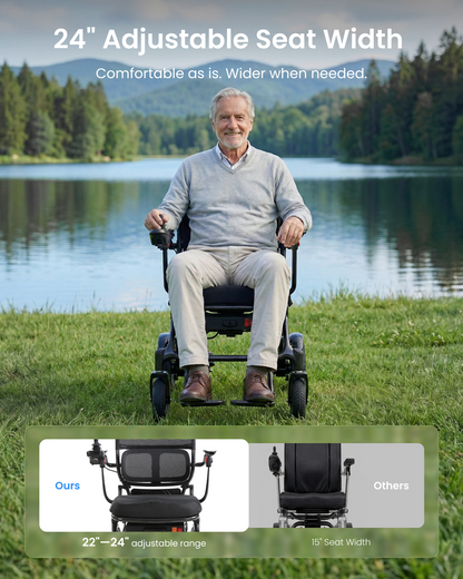 Tivaro 26 lb Ultra-Lightweight Foldable Carbon Fiber Electric Wheelchair（Pre-order: Arrives September 14））