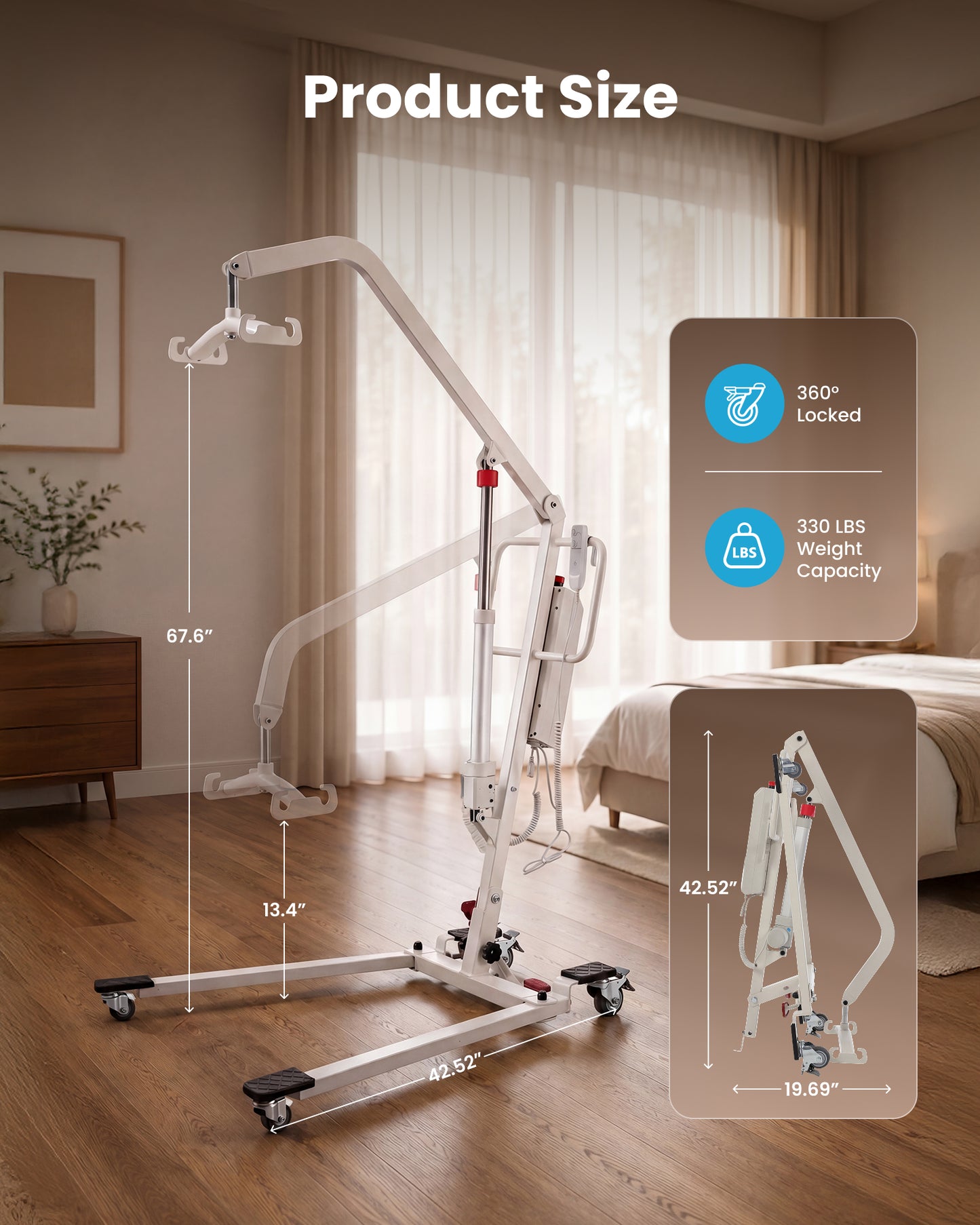 Household electric patient lift device