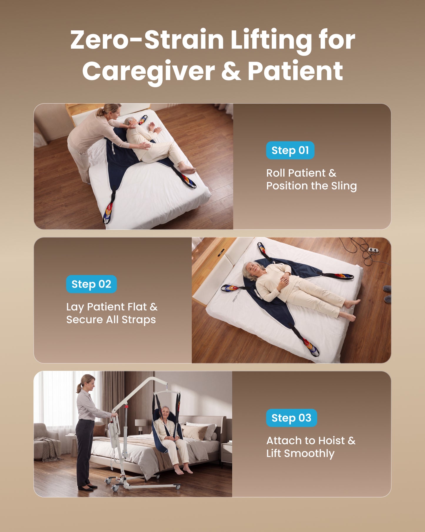 Household electric patient lift device