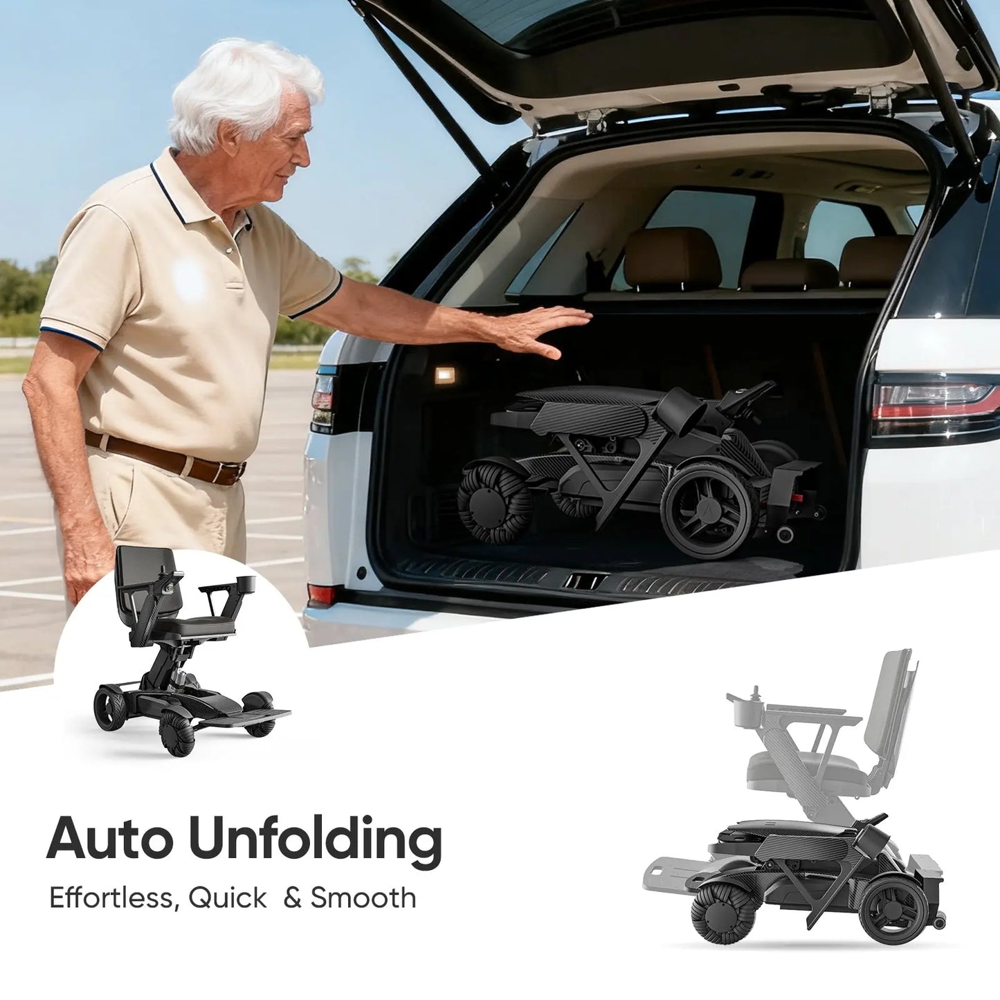 Intelligent Electric Wheelchair for Adults EW8001 Normal-Black Tivaro