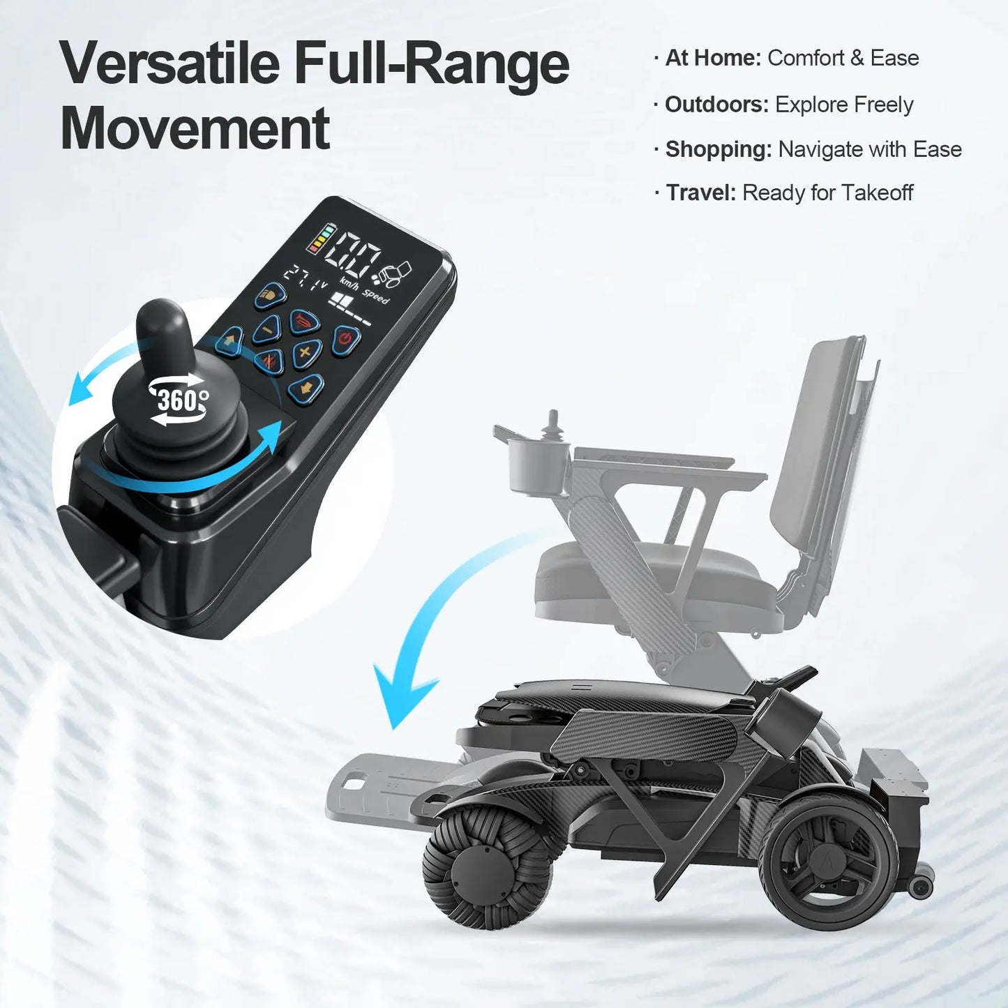 Intelligent Electric Wheelchair for Adults EW8001 Normal-Black Tivaro