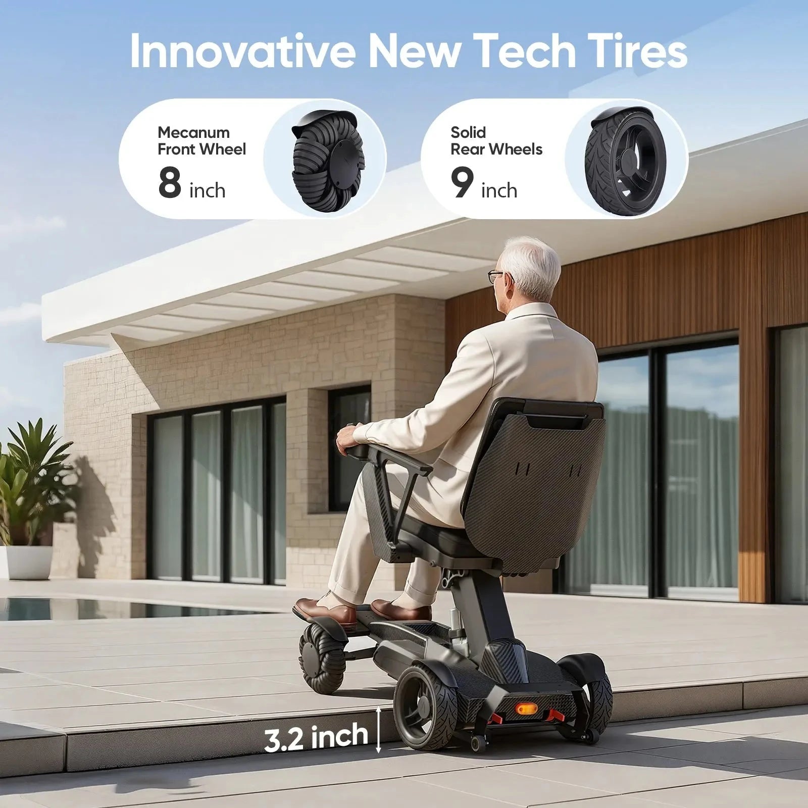 Intelligent Electric Wheelchair for Adults EW8001 Normal-Black Tivaro