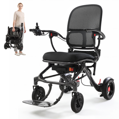 Tivaro 26 lb Ultra-Lightweight Foldable Carbon Fiber Electric Wheelchair（Pre-order: Arrives September 14））