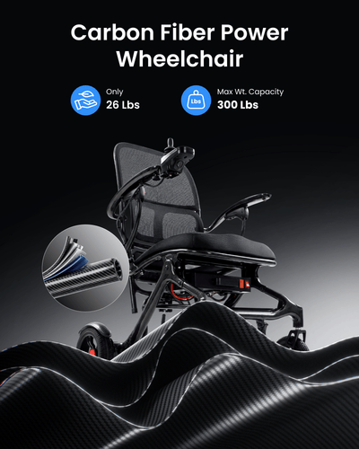 Tivaro 26 lb Carbon Fiber Electric Wheelchair (Pre-order: Arrives Sep 14) - Tivaro
