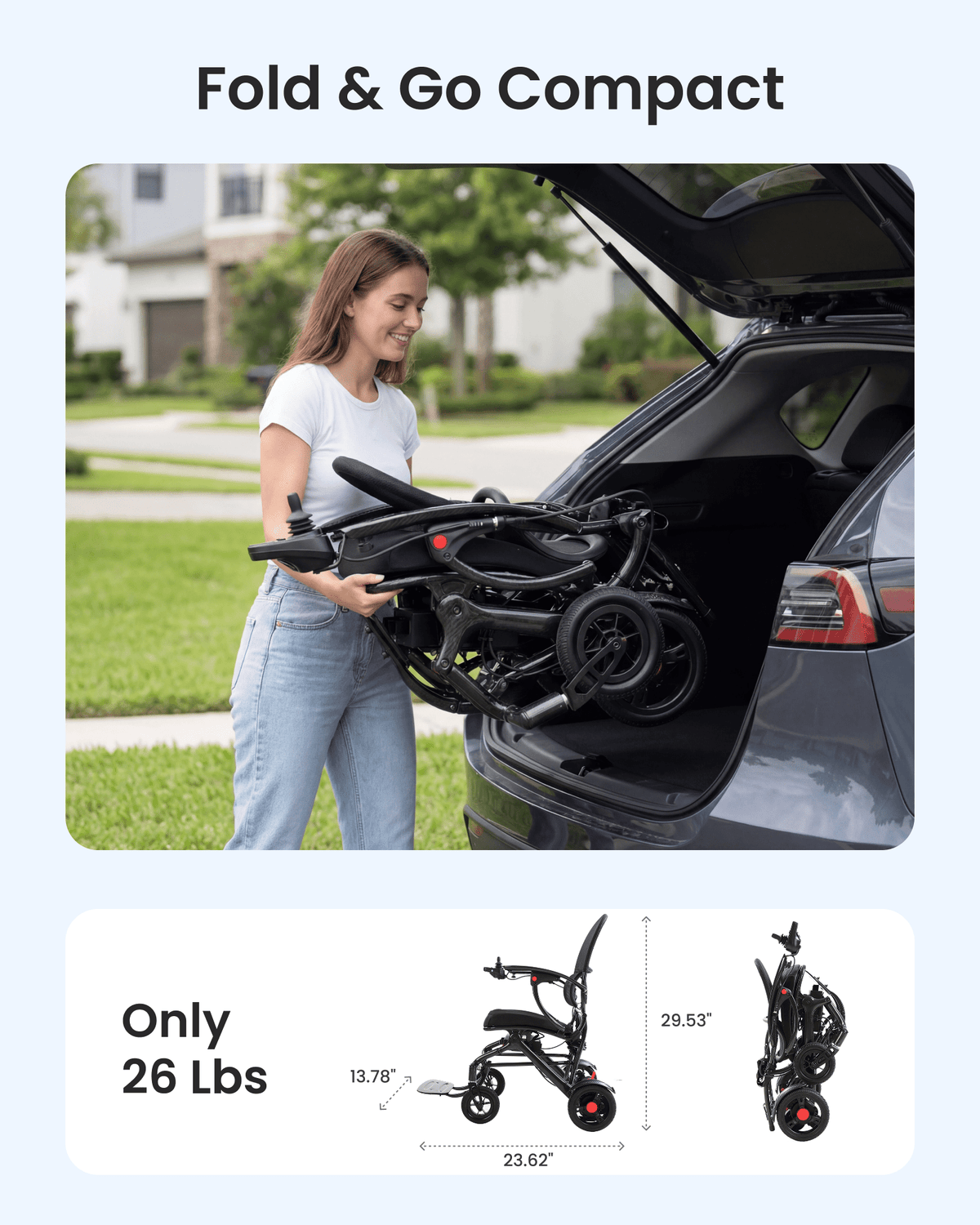 Tivaro 26 lb Carbon Fiber Electric Wheelchair (Pre-order: Arrives Sep 14) - Tivaro