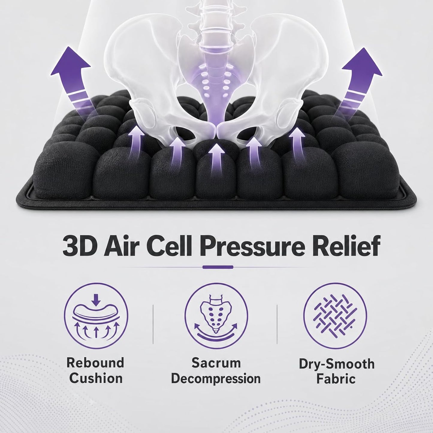 Tivaro 3D Inflatable Cushion for Wheelchairs and Office Chairs - Tivaro