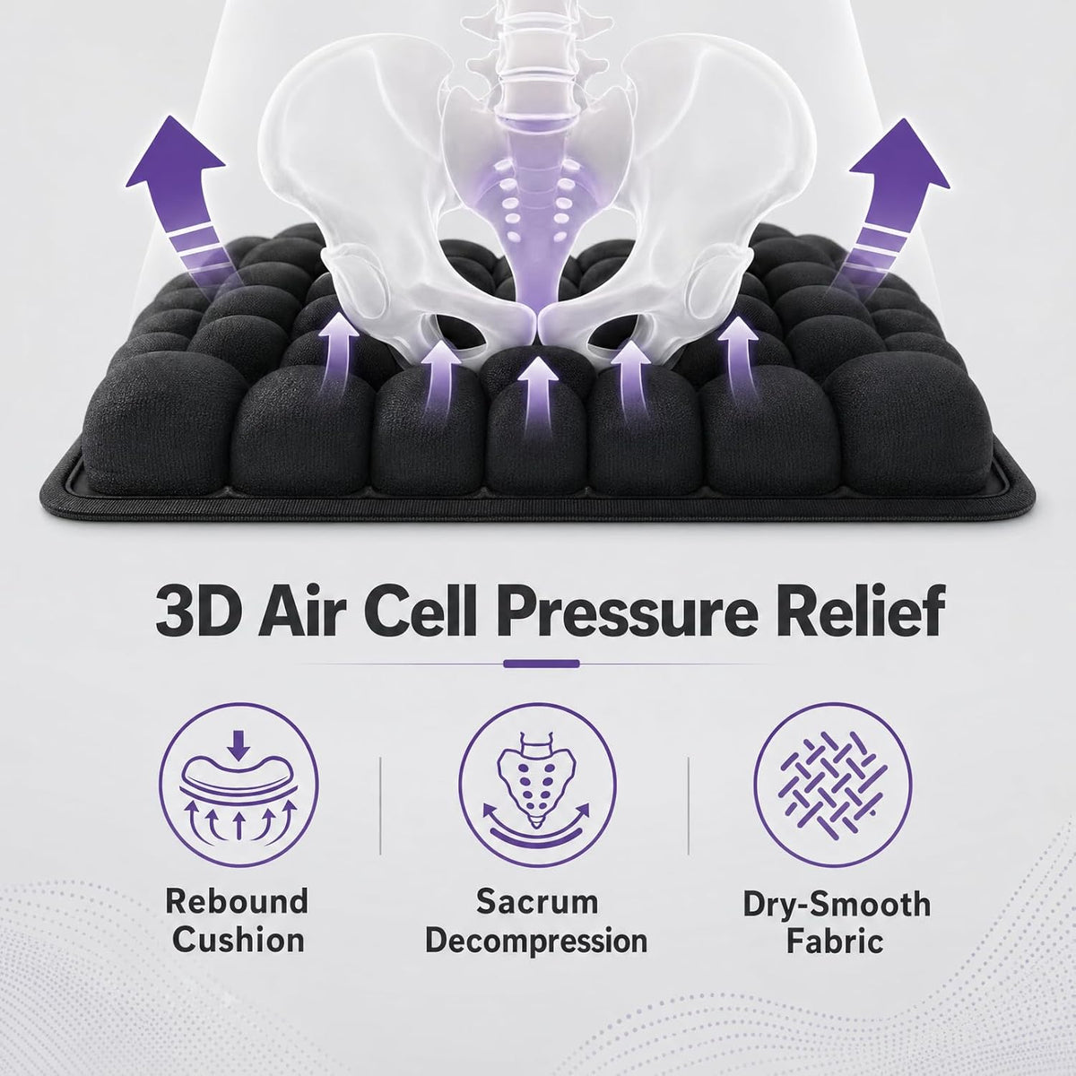 Tivaro 3D Inflatable Cushion for Wheelchairs and Office Chairs - Tivaro