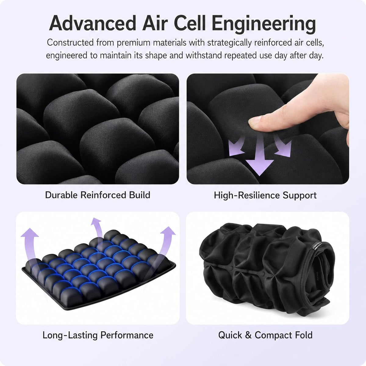 Tivaro 3D Inflatable Cushion for Wheelchairs and Office Chairs - Tivaro