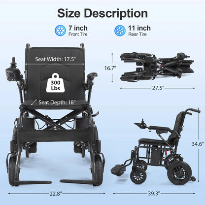 Tivaro EW1001 Foldable Electric Wheelchair - Tivaro