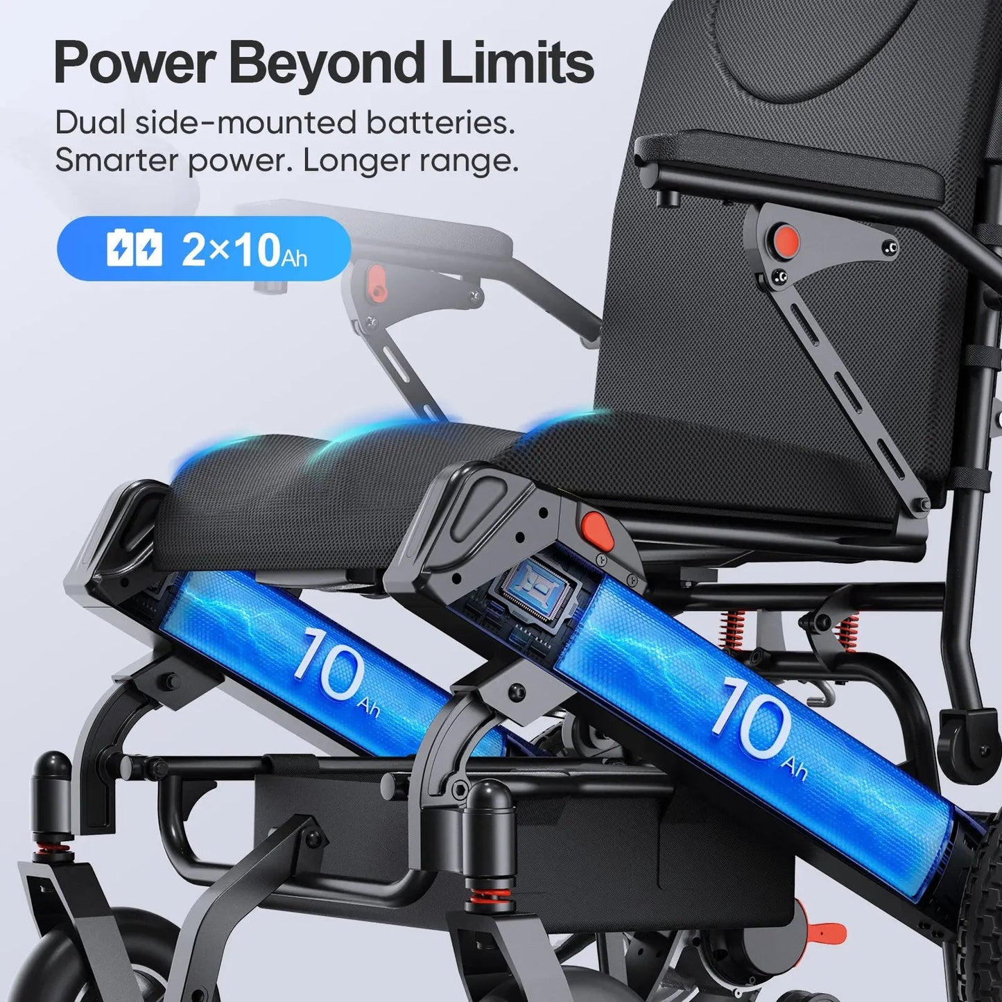 Tivaro EW5001 Foldable Electric Wheelchair - 30-Mile Range - Tivaro
