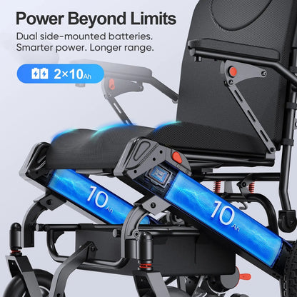Tivaro EW5001 Foldable Electric Wheelchair - 30-Mile Range - Tivaro
