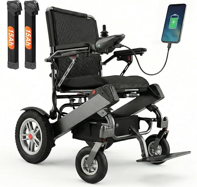 Tivaro EW5001 Foldable Electric Wheelchair - 40-Mile Range - Tivaro