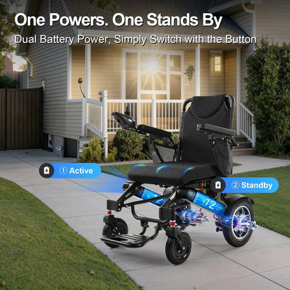 Tivaro EW5003 Foldable Electric Wheelchair - 35-Mile Range - Tivaro