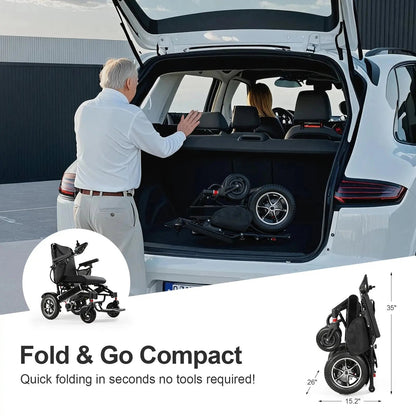 Tivaro EW5003 Foldable Electric Wheelchair - 35-Mile Range - Tivaro