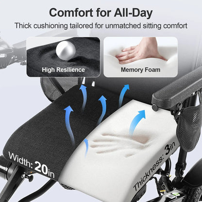Tivaro EW5003 Foldable Electric Wheelchair - 35-Mile Range - Tivaro