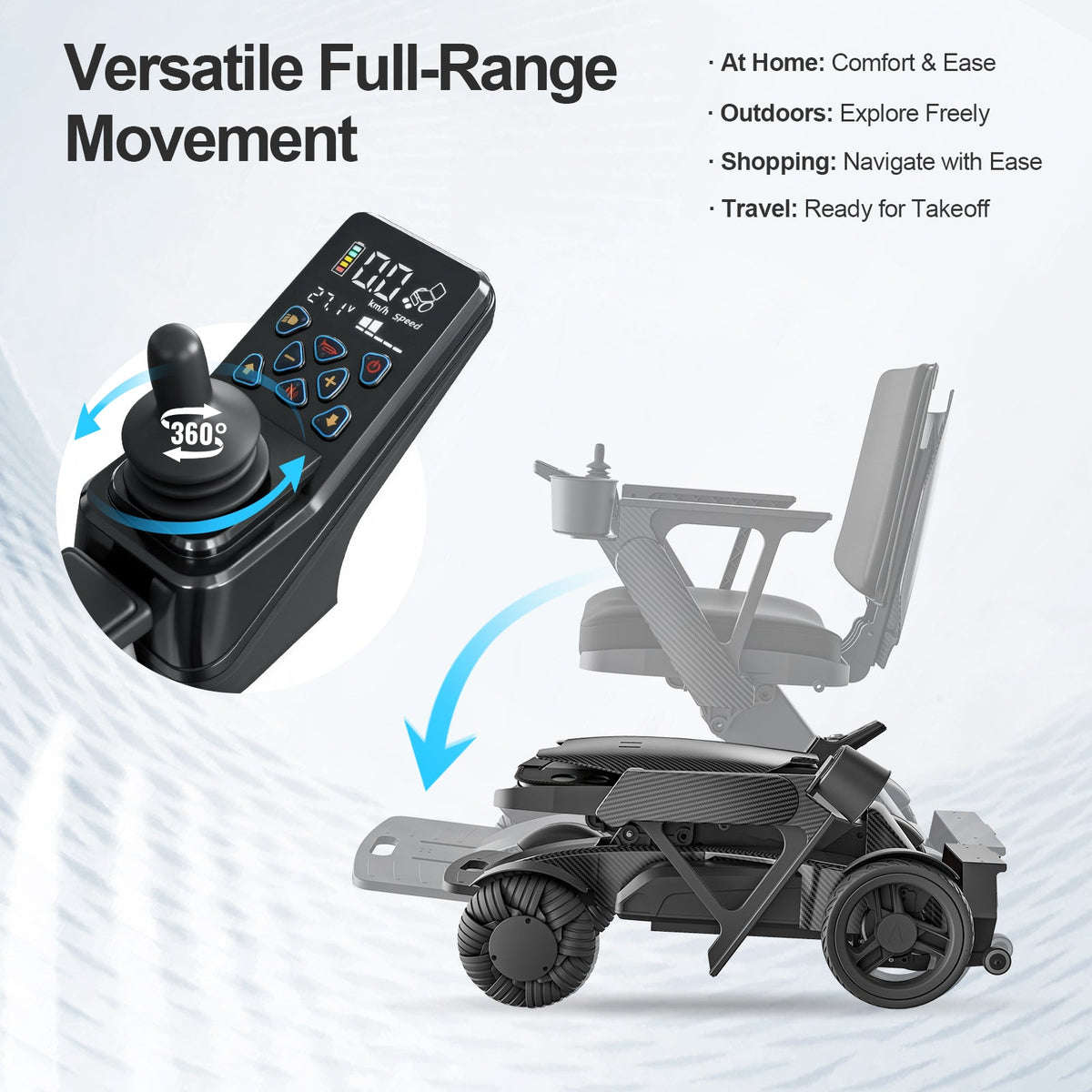 Tivaro EW8001 Electric Wheelchair - Black - Tivaro