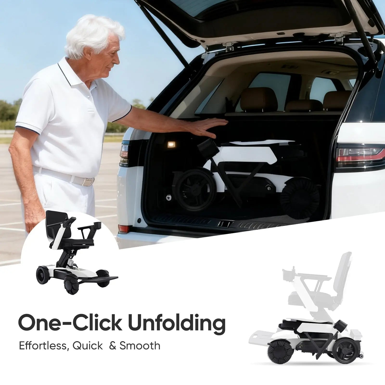 Tivaro EW8001 Foldable Electric Wheelchair with Remote Control - Tivaro