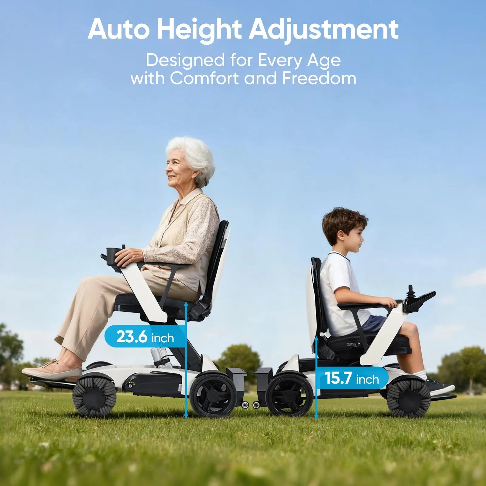 Tivaro EW8001 Foldable Electric Wheelchair with Remote Control - Tivaro