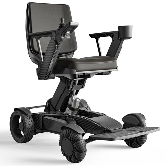 Tivaro EW8001 Height-Adjustable Smart Electric Wheelchair - Black - Tivaro