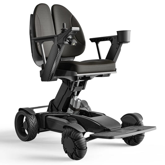Tivaro EW8001 Pro 3D Wing Foldable Electric Wheelchair - Black - Tivaro