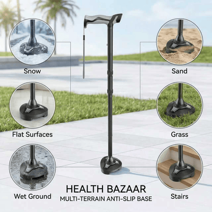 Tivaro WC6001 Freestanding LED Cane: Stable, Foldable, and Supports Up to 350 lbs - Tivaro