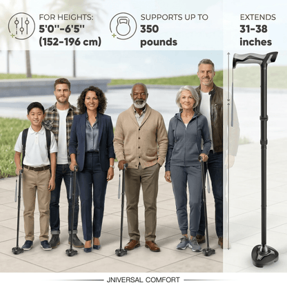 Tivaro WC6001 Freestanding LED Cane: Stable, Foldable, and Supports Up to 350 lbs - Tivaro